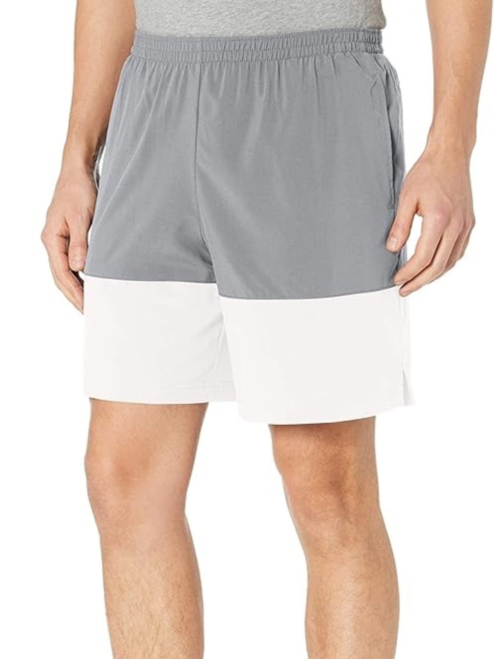 Champion Two-Tone Athletic Shorts - Gray & Light Pink